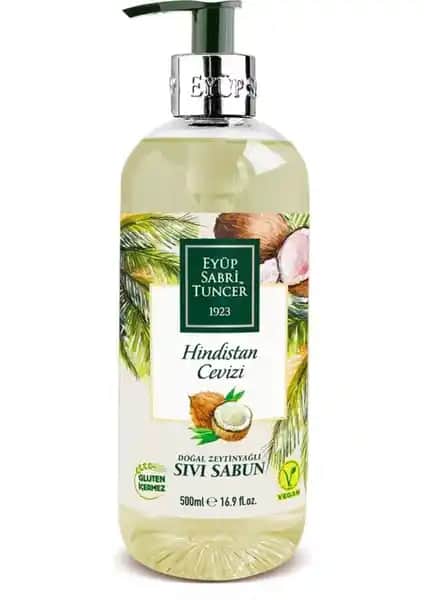 Eyüp Sabri Tuncer Doğal Zeytinyağlı Sıvı Sabun Hindistan Cevizi 500 ml güvenli ve doğal içerik