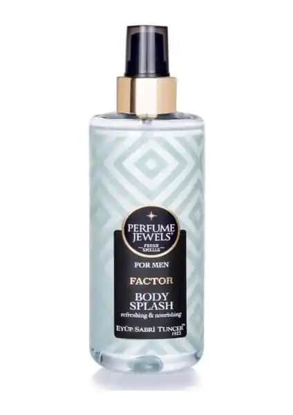 Eyüp Sabri Tuncer Pj Body Splash Factor 250 ml erkekler için ferah ve kalıcı koku seçeneği