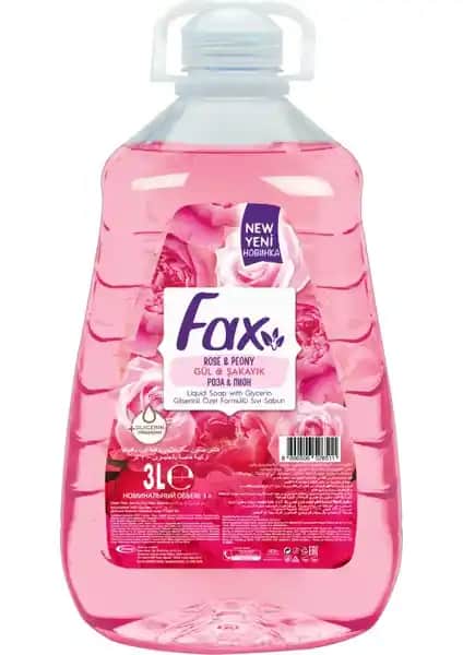 Fax Sıvı Sabun Gul&sakayık 3L - Yüksek Performanslı ve Hoş Kokulu Temizlik Ürünü