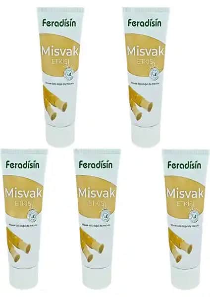 Feradisin Misvak Özlü Helal Diş Macunu 5'li set doğal içeriklerle etkili ağız bakımı sağlar