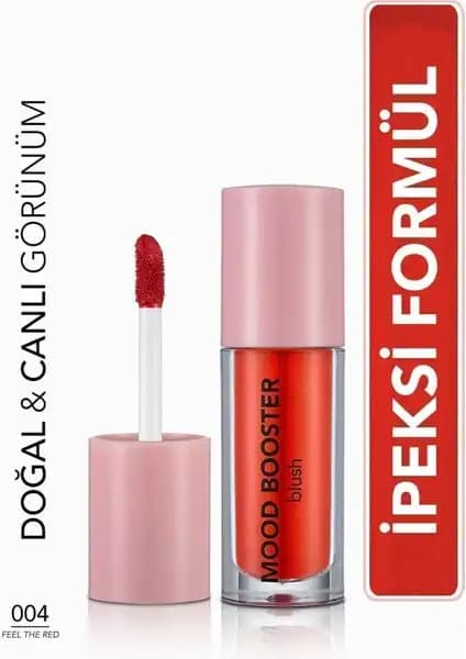 Flormar Mood Booster Doğal Görünüm Veren Yoğun Pigmentli Likit Allık (004 Feel The Red) Türkiye Menşeli Ürün
