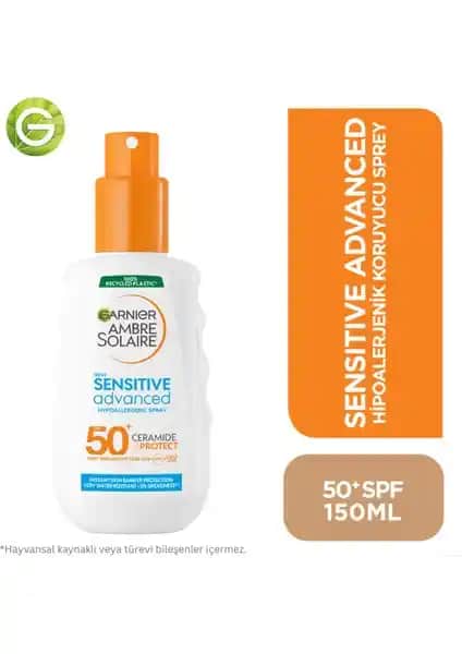 Garnier Ambre Solaire Sensitive Advanced SPF50+ Hassas Ciltler İçin Güneş Koruyucu Sprey