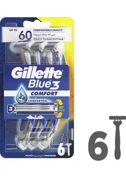 Gillette Blue3 6'lı Kullan At Tıraş Bıçağı: Günlük ve Hassas Ciltler İçin Güvenilir Çözüm