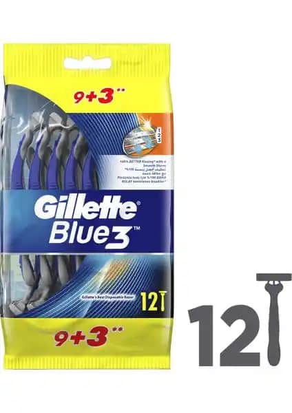 Gillette Blue3 Erkekler İçin Tek Kullanımlık Tıraş Bıçağı Günlük ve Hijyenik Kullanım İçin Uygun
