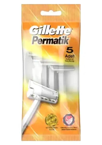 Gillette Permatik 5 Ad Tek Kullanımlık Tıraş Bıçağı Pratik ve Güvenli Tıraş Deneyimi