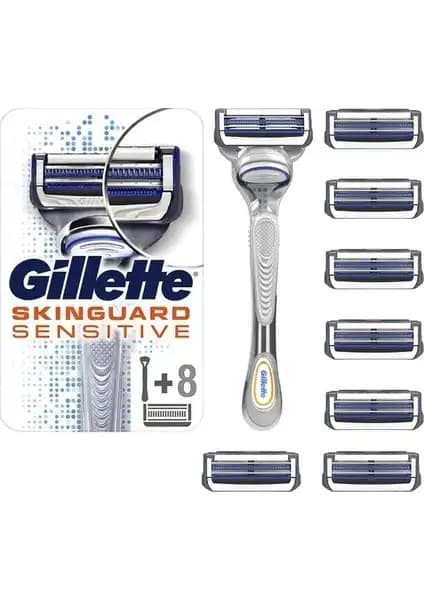 Gillette Skinguard Tıraş Makinesi ve Yedek Bıçak Seti - Hassas Ciltler İçin Güvenli ve Konforlu Tıraş Deneyimi