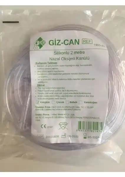 Giz-Can Silikonlu Nazal Yetişkin Oksijen Kanülü İnceleme ve Kullanım Özellikleri