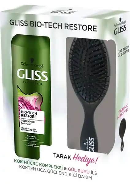 Gliss Bio-Tech 500 ml Şampuan ve Tarak Seti Saç Sağlığını Güçlendiren Yenilikçi Çözüm