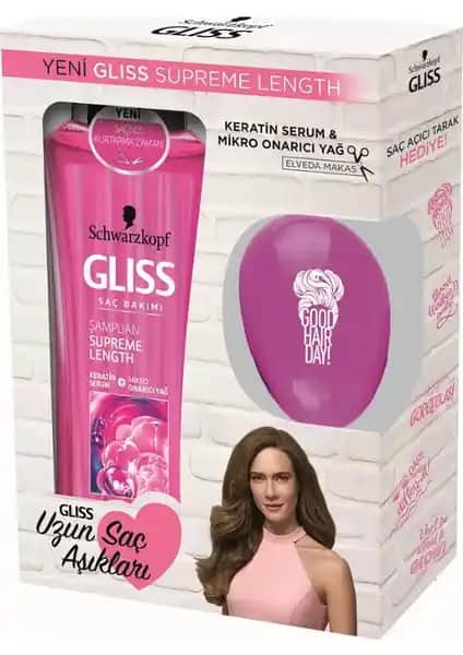 Gliss Supreme Length Serisi Uzun Saçlar İçin Güçlendirici ve Onarıcı Bakım Ürünleri Seti