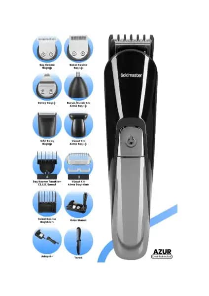 Goldmaster Azur GM 8106 Erkek Bakım Seti: Çok Fonksiyonlu ve Ergonomik Tasarım