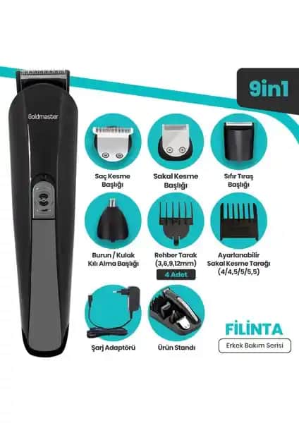 Goldmaster GM-7171 Filinta Erkek Bakım Seti: Çok Fonksiyonlu ve Dayanıklı Erkek Bakım Cihazı