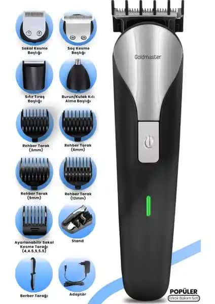 Goldmaster GM-9108 POÜLER 12'İn1 Çok Fonksiyonlu Kablosuz Tıraş Makinesi Özellikleri ve İnceleme