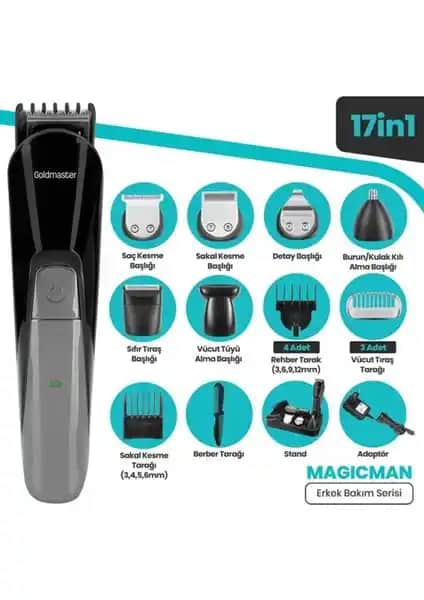 Goldmaster Magicman GM9122 Çok Fonksiyonlu Erkek Bakım Seti ve Özellikleri