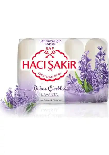 Hacı Şakir Lavanta Güzellik Sabunu 4X70 gr doğal içerik ve hoş koku ile cilt bakımında tercih edilir