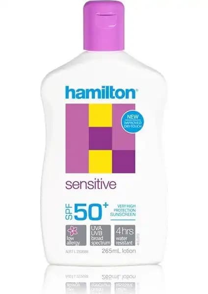 Hamilton Hassas Ciltler İçin Güneş Koruyucu Losyon SPF 50 Güvenli ve Yüksek Koruma Sağlar