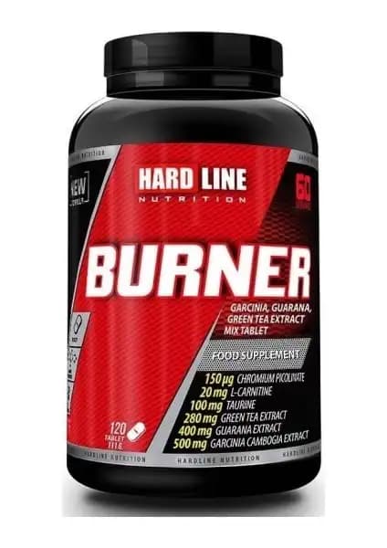 Hardline Nutrition Burner Aromasız Yağ Yakıcı Takviye 120 Kapsül Pratik Kullanım