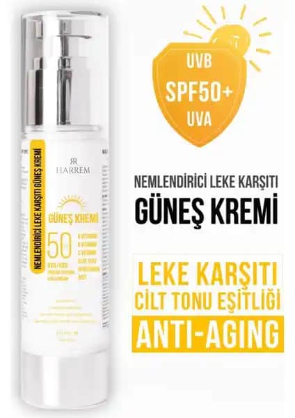 Harrem Nemlendirici Leke Karşıtı SPF50+ Güneş Kremi: Yüksek Koruma ve Nemlendirme Özellikleriyle Günlük Kullanım