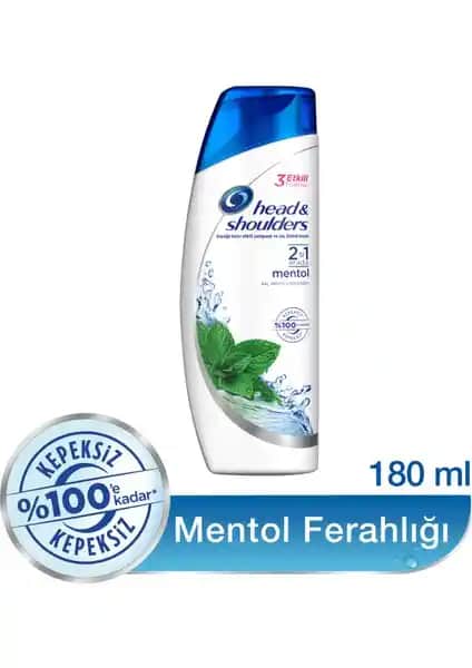 Head & Shoulders 2'si 1 Arada Şampuan Mentol Ferahlığı 180 ml Kepeğe Karşı Etkili ve Serinletici