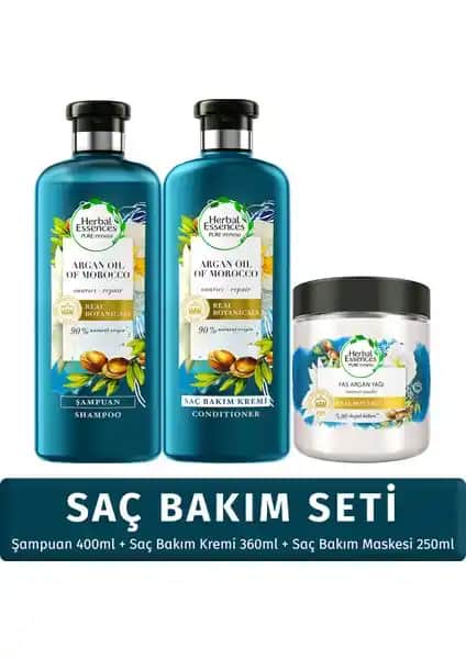 Herbal Essences Onarıcı Argan Yağlı Saç Bakım Seti: Doğal İçeriklerle Sağlıklı ve Parlak Saçlar
