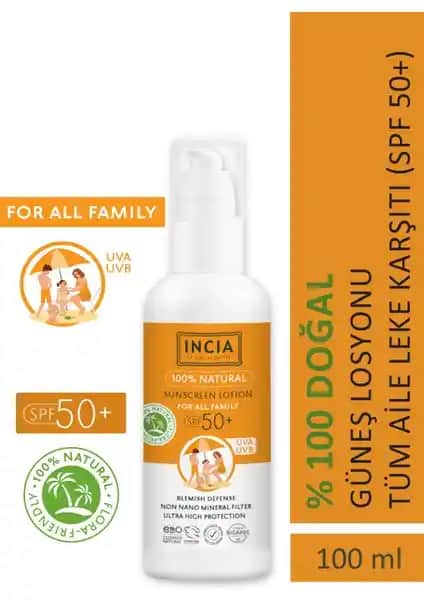 İncía %100 Doğal ve Organik Tamanu Yağlı Güneş Losyonu Geniş Spektrumlu UV Koruma Sağlar
