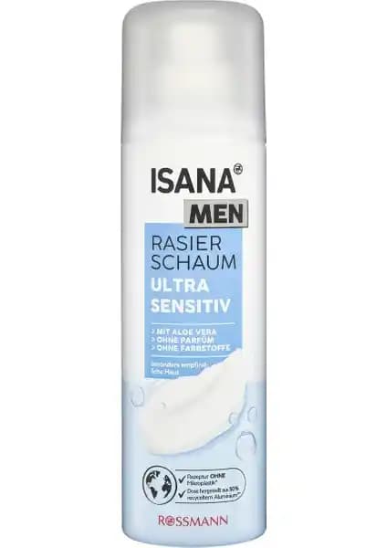 Isana Men Tıraş Köpüğü Ultra Sensitiv Aloe Vera Hassas Ciltler İçin Güvenli ve Etkili