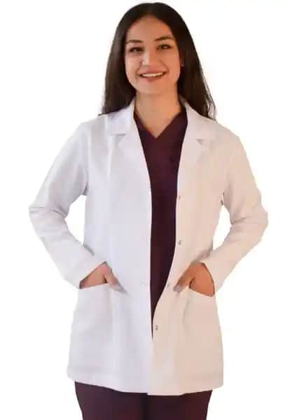 Kadınlar İçin Modern ve Dayanıklı Laboratuvar Önlüğü Gömlek Yaka Ceket
