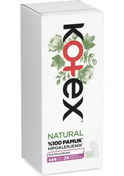 Kotex Natural Hijyenik Günlük Ped: %100 Pamuk ve Hipoalerjenik Özellikleriyle Güvenilir Kullanım