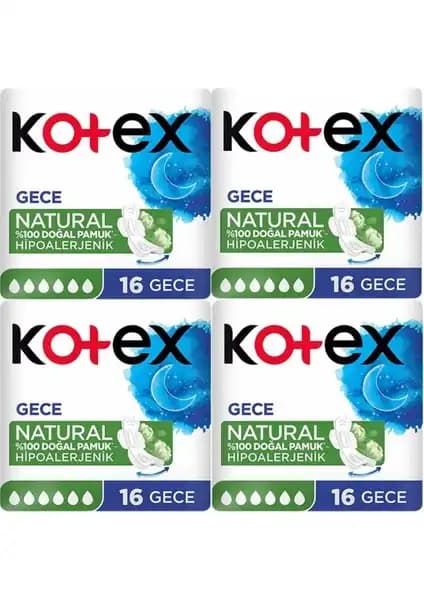 Kotex Natural Süper Ekonomik 16’lı Gece Pedleri: Doğal Malzemelerle Güvenilir ve Konforlu Koruma