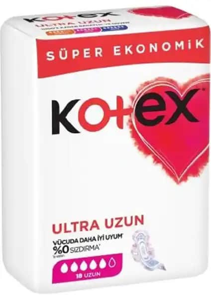 Kotex Ultra Quadro Süper Eko Uzun Hijyenik Pedler Günlük Güvenlik ve Konfor İçin