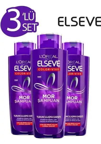 L'Oréal Elseve 3'lü Mor Şampuan Seti ile Saçlarınızı Koruyun ve Parlaklık Kazanın