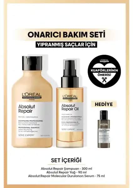L'Oréal Professionnel Absolut Repair Onarıcı Bakım Seti Saç Sağlığını Yeniden Kazandırır