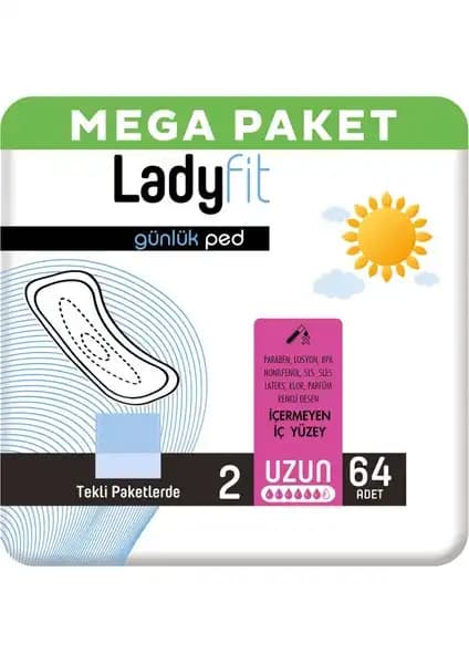 Ladyfit Günlük Ped Uzun 64 Ped ile Günlük Hijyen ve Konforun Güvencesi