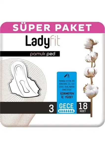 Ladyfit Pamuk Ped Süper Gece: Yüksek Emicilik ve Konfor Sunan Güvenilir Gece Pedi