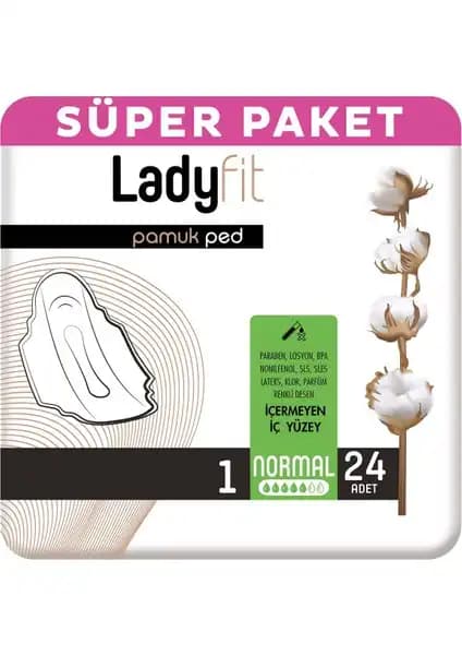 Ladyfit Pamuk Ped Süper Normal 24 Ped: Yüksek Konfor ve Güvenlik Sağlayan Kadın Pedleri