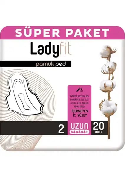 Ladyfit Pamuk Ped Süper Uzun 20 Ped ile Günlük Konfor ve Güvenlik Artar