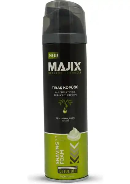 Majix Zeytinyağlı Tıraş Köpüğü 200ml erkek bakımı ve doğal içeriklerle cilt dostu ürün