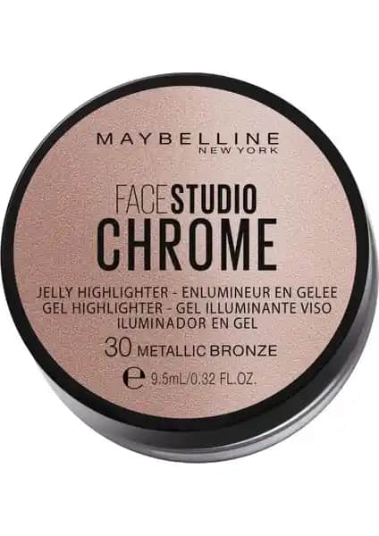 Maybelline Face Studio Chrome Jel - 30 Metallic Bronze Doğal ve Parlak Görünüm Sağlayan Makyaj Ürünü