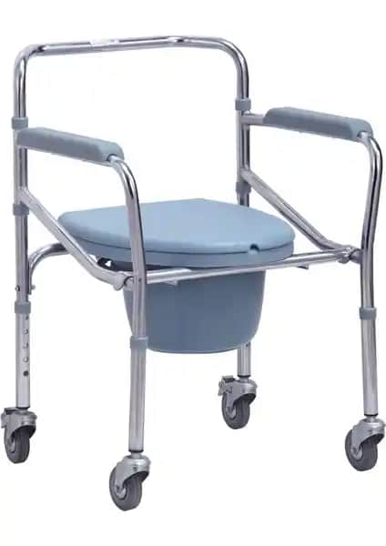 Medcenter KY696 Yükseklik Ayarlı Katlanabilir Hasta Tuvalet ve Banyo Sandalyesi