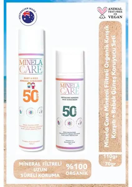 Minela Care Mineral Filtreli Organik Güneş Koruyucu Seti Hassas Ciltler İçin Uygun Çevre Dostu Koruma