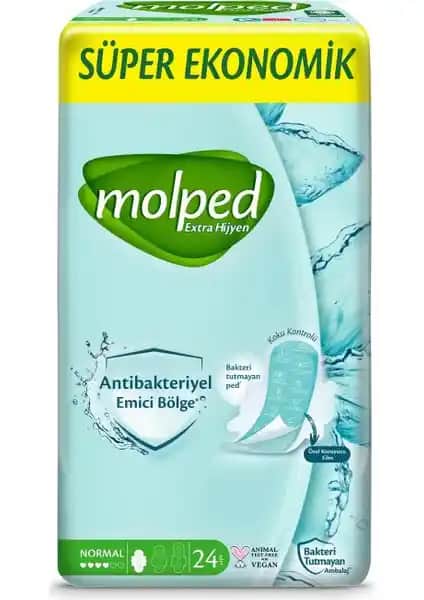 Molped Antibakteriyel 24'lü Normal Ped: Günlük Hijyen ve Güvenlik İçin Yüksek Kaliteli Seçenek