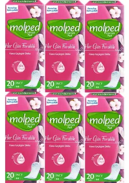 Molped Her Gün Ferahlık Günlük Pedleri ile Günlük Hijyen ve Konfor Sağlama