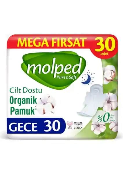 Molped Pure&Soft Mega Gece Hijyenik Pedleri ile Günlük ve Gece Güvenliği Sağlayın