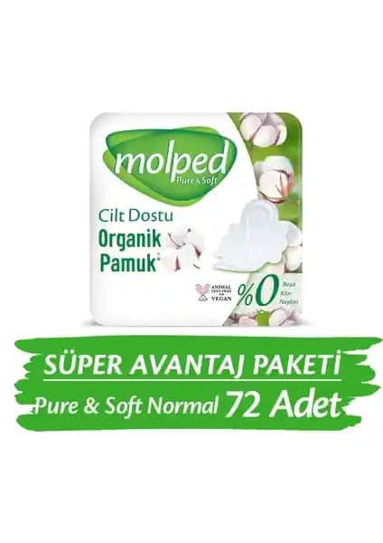 Molped Pure&Soft Organik Pamuklu Günlük Hijyenik Ped Güvenli ve Konforlu Kullanım