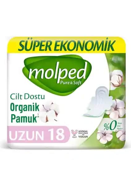 Molped Pure Soft Süper Ekonomi Uzun 18 Li Kadın Hijyen Ürünü Ekonomik ve Konforlu Kullanım