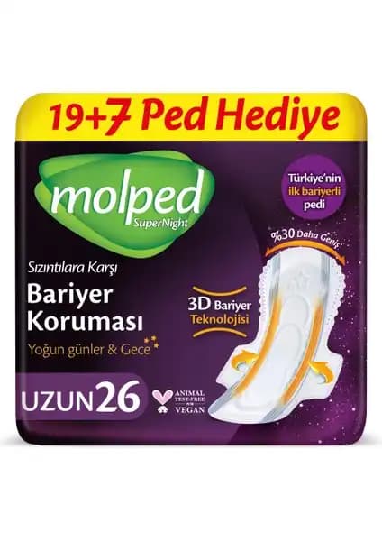 Molped Supernight Hijyenik Ped Gece Uzun Süreli Koruma ve Konfor Sağlar