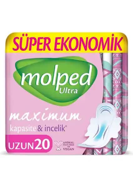 Molped Ultra Süper Ekonomik Uzun 20 Li Hijyenik Pedler Günlük Kullanım İçin Uygun