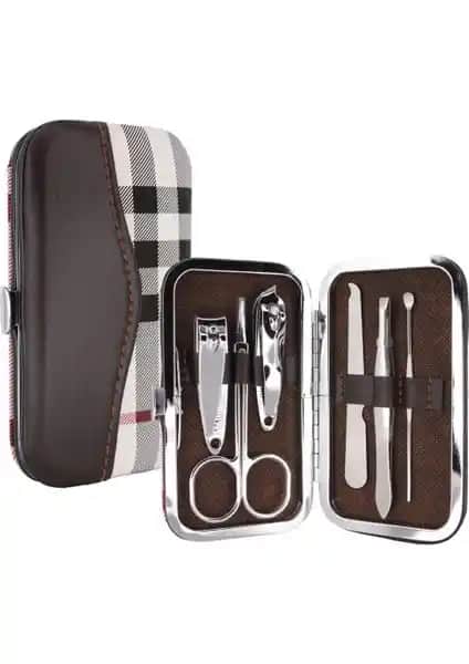 MUJGAN Deri Çantalı 6 Parça Manikür Seti: Şık ve Dayanıklı Profesyonel Bakım Aracı
