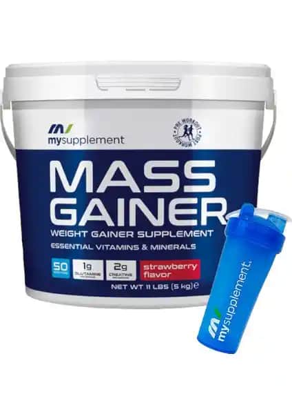 MySupplement Mass Gainer Çilek: Güç ve Hacim Artırıcı Yüksek Kalorili Sporcu Takviyesi