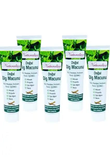 Naturalive Doğal ve Güvenilir İçeriklerle Formüle Edilmiş 5'li Diş Macunu Seti