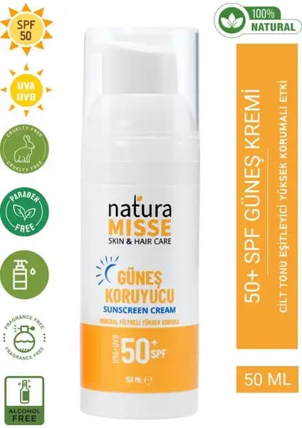 Naturamisse Doğal Güneş Kremi Hassas Ciltler İçin Yüksek Koruma ve Doğal İçeriklerle Güçlendirilmiş